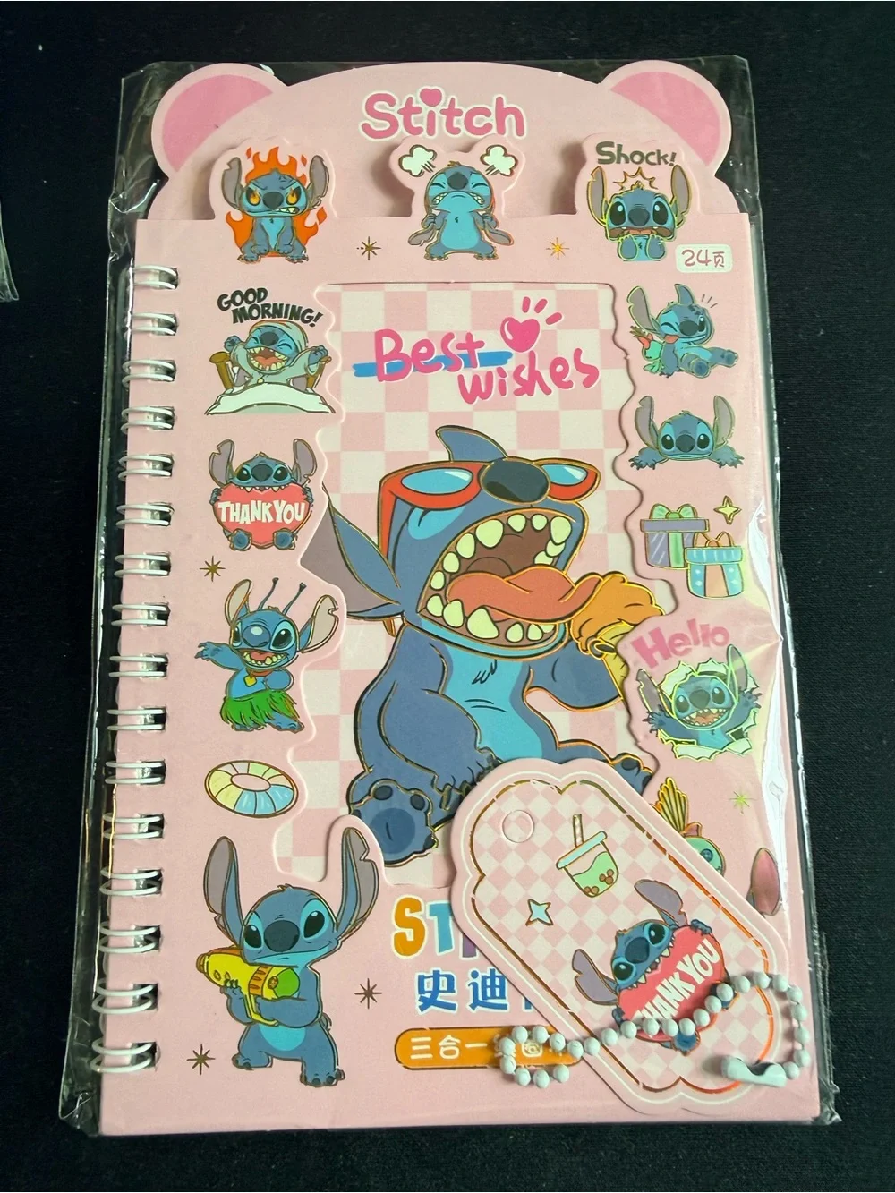 Stitch Spiral-Bound Kids Notebook - Blue & Pink #P7102608